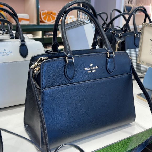Kate Spade Madison Safiano Leather Medium Satchel Handbag 
COLOR: Black 

NWT - Picture 2 of 16